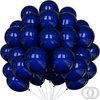 PatiCool Navy Blue Balloons - 12 inch 100pcs Latex - Round Dark Blue Birthday Balloons with 2 Ribbons for Birthday Party, Graduation, Wedding, Anniversary, Baby Shower Decorations