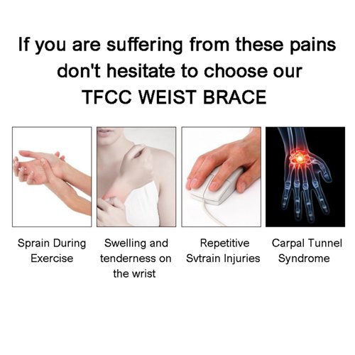 New Updated Wrist Brace for TFCC Tears - Adjustable, Dual protection, Fit Both Right & Left Hand, Support for Fitness, Weightlifting, Tendonitis, Carpal Tunnel Arthritis, Pain Relief- (Black-Regular)