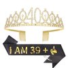 Casoty 40th Birthday Sash and Tiara for Women, 40th Birthday Decorations for Women, 40 & Fabulous Sash and Tiara Set, Happy 40th Birthday Decorations, 40th Birthday Gifts for Women