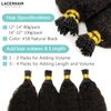 Lacerhair Kinky Straight Itip Human Hair Extensions Pre Bonded Coarse Yaki Virgin Natural Black Microlinks I Tip Hair Extensions Real Human Hair for Black People Cold Fusion 12 Inch 100 Strands 80g