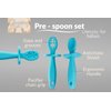 Growing Love Baby Spoons Set, Self Feeding 6 months, Pre-Spoon, Baby utensils, training spoon, cuchara bebe, blw, 100% silicone, Anti choke shield