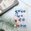 24Pcs Short Petite Press on Nails Blue Red 4th of July Fake Nails Independence Day Star Full Cover Glue on Nails Square Glitter Nail Designs Patriotic False Nails for Acrylic Nail Kit Decorations