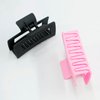 "DANYTZA 4pcs 3.5 Inch Medium Claw Clips - Perfect for Thick and Thin Hair Hair clips - Stylish Matte Square Design - 2 Black, 2 Pink - Ideal for All Hair Types."