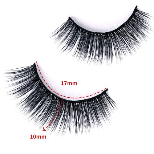 False Eyelashes Wispy Cat Eye Faux Mink Lashes 5 Pairs Natural 8D Fluffy Volume Fake Mink Eyelash Multipack(10MM-17MM)
