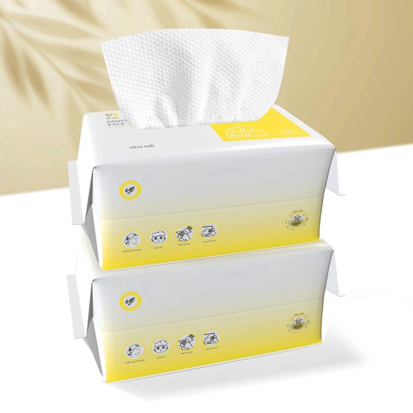 Dzronda Disposable Face Towel | Ultra-Soft Face Towelettes Disposable | Multi-Purpose Thick Daily Clean Towels for Washing, Drying, Skincare and Makeup Remover | 180 Count (Pack of 2)