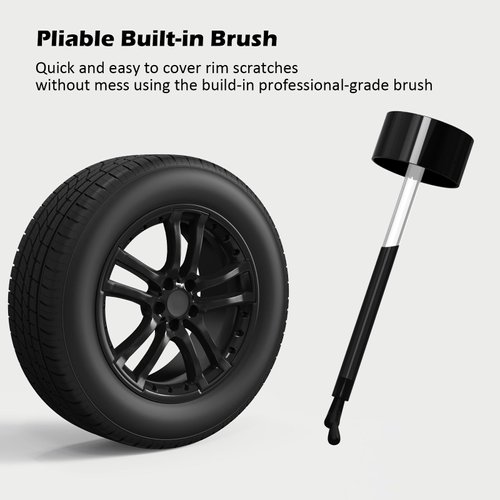 FOLLOWIN Black Rim Touch Up Paint for Cars, Black Wheel Paint Repair Kit, Automotive Rim Scratch Repair, Touch up Paint Kit with Brush, Repair Rim Curb Rash, Wheel Scratch, Surface Damage Quick and Easy, Touch Up Paint Bottles with Brush 1OZ(30ml)