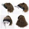 WAYUTO Ponytail Wig Baseball Cap with Hair Adjustable Houndstooth Hat with Synthetic Curly Wig Attached 13.8Inch Long Wavy Hair for Women Daily Party Use