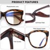 JIM HALO Photochromic Oversized Blue Light Glasses for Women Square Chunky Bluelight Computer Glasses Reduce Eye Strain Tortoise