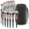 Makeup Brushes, 18 Pcs Professional Premium Synthetic Makeup Brush Set with Case, Foundation Kabuki Eye Travel Make up Brushes sets (Black Gold)