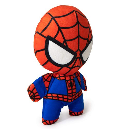 Buckle-Down Dog Toy, Marvel, Plush Squeaker Spider Man Kawaii Standing Pose, Multi Color, 8" x 6", DTPT-SPDCZ