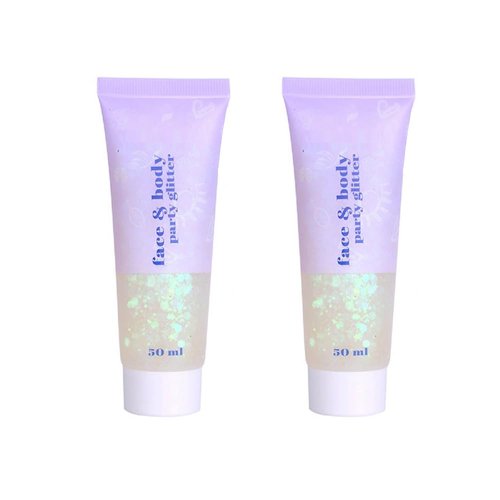 2 Pcs White Body Glitter,Face Glitter,Singer Concerts Music Festival Rave Accessories for Body Glitter Makeup for Women.
