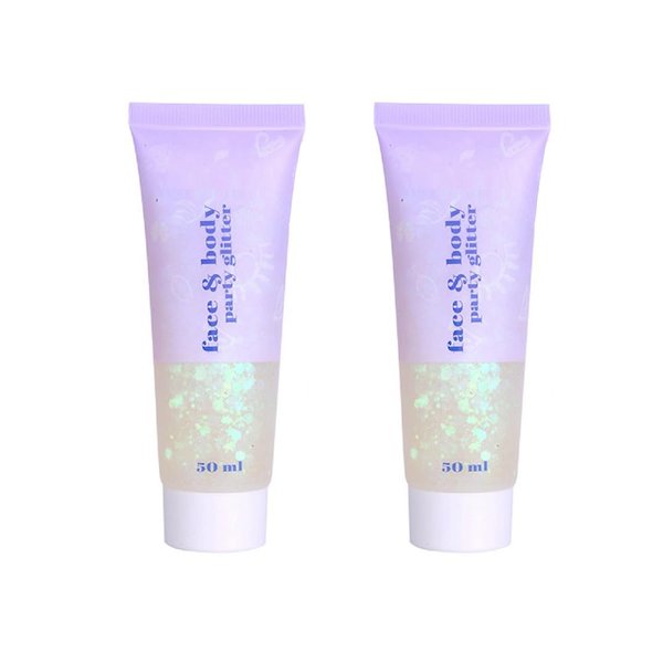 2 Pcs White Body Glitter,Face Glitter,Singer Concerts Music Festival Rave Accessories for Body Glitter Makeup for Women.