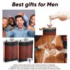 Rtteri 6 Pcs 8 oz Leather Hip Flasks for Liquor for Men Leak Proof Stainless Steel Drinking Flasks Bulk Soft Wrap Whiskey Flask with Funnel for Wedding Bridesmaid Christmas Gifts, Leather Brown