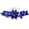 BETITETO Bridal Crystal Hair Piece Rhinestone Wedding Small Hair Comb Accessories for Women Girls (Blue)