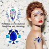 Lusy DM 12 Sets Face Gems Mermaid Face Jewels Rhinestone Rave Face Gems Temporary Tattoos Crystal Festival Face Jewels Stick on for Race Carnival Halloween Festival Party