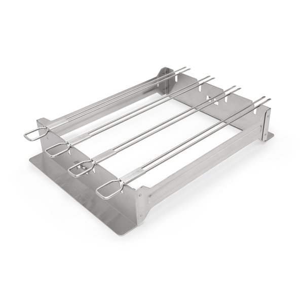 Broil King 69138 Narrow Kebab Rack, Set of 4-12-in / 30.5 cm skewers, Silver