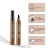 Magic Eyebrow Pencil, Microblading Eyebrow Pencil Contouring Pen, 4 Tipped Precise Brow Pen, Fine Stroke Microblading Eyebrow Pencil Natural (Dark Brown*2)