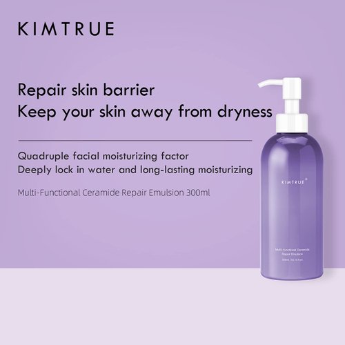 Kimtrue Body Lotion Multi-Functional Ceramide Emulsion with Hyaluronic Acid, Non-Greasy body creams for dry skin Repair skin-10.15fl oz (Ceramide Body Lotion, 300ml)