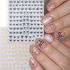 7 Sheets Colorful Bow Nail Art Stickers Black White Gold Silver Pink Blue Mini Bow Nail Decals 3D Self-Adhesive Bow-Knot Nail Supplies Nail Designs for Women Girls Acrylic Nail Manicure Accessories