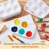 100 Pcs White Plastic Paint Palette 6 Well Watercolor Palette Rectangular Paint Tray Palette Paint Holder Tray Paint Mixing Palette Bulk for Kids Student Adult DIY Craft Art Acrylic Painting
