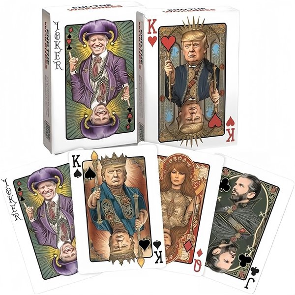 TDXVPB Trump Playing Cards,Premium Collectible Deck Featuring and Cardstock for Poker Nights - 52 Cards + 4 Jokers, Standard(2pcs)