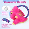 Emorefun Squeaky Dog Toys, Plush Dog Toy, Animals Shape Dog Chew Toy with Rope Loop,Tug-of-war Dog Toy,Stuffed Interactive Dog Toys