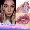Glitter Makeup Body Glitter Face Paint Face Glitter Concert Face Makeup White Pink Blue 3 Colors Chunky Holographic Body Glitter for Concert Outfits, Clubwear or Cosplay, Costumes…