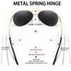 BOTPOV Aviator Sunglasses for Men Women Polarized UV400 Protection Mirrored Lens Metal Frame with Spring Hinges