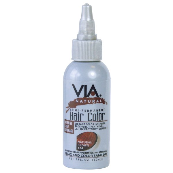 Via Natural Semi Permanent Hair Color 2oz 1PC (#104 - Natural Brown)