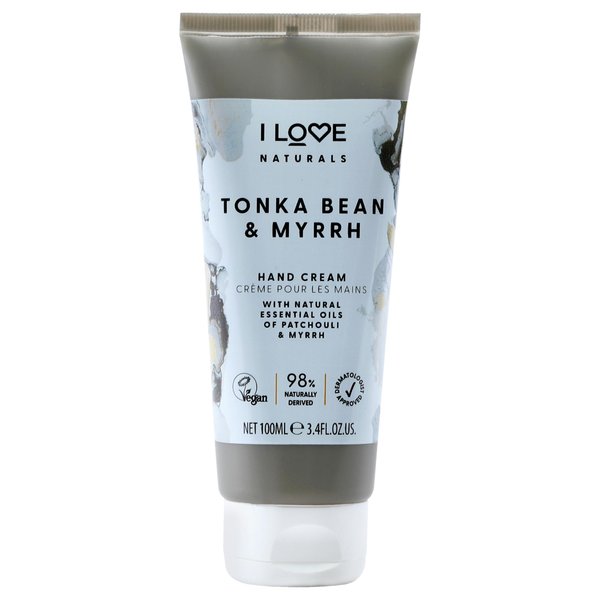 I Love Naturals Tonka Bean and Myrrh Hand Lotion - Hand Lotion for Dry Skin - Moisturizing Lotion with Shea Butter and Coconut Oil - 3.38 oz