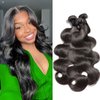 Body Wave Bundles Human Hair 28 30 32 Inch 3 Bundles 10A Grade 100% Unprocessed Brazilian Virgin Weave Bundles Human Hair Extensions Natural Black for Black Women