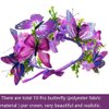 Alove Ditto Purple Butterflies Crown Flower Headband Hair Wreath Butterfly Garland Crown Headpiece for Wedding or Holiday Party