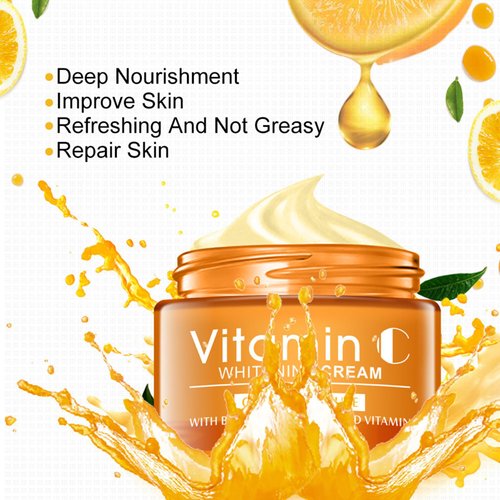 HXLYBD Vitamin C Daily Facial Cream,Advanced Face Moisturizer for Women,Anti Wrinkle Firming Skin,Reduces Fine Lines, Revitalizes and Hydrating for All Skin Types,Travel Size （1.69fl Oz）