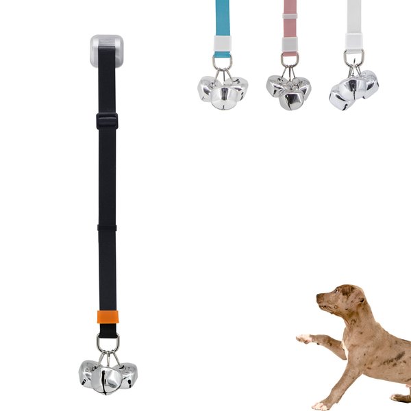 SVD.PET Puppy Bell Doorbell, Dog Bell for Potty Training, Attached to doorknob or Anywhere Near The Door, Length and Height Adjustable (Black)