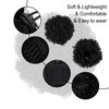 WILLBOND 2 Pieces Afro Puff Drawstring Ponytail Synthetic Short Curly Hair Afro Bun Extension Afro Chignon Hairpieces Wig Updo Hair Extensions (Black)