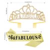 Casoty 70th Birthday Sash and Tiara for Women, 70th Birthday Decorations Women, Gold 70th Birthday Sash and Tiara Set, 70th Birthday Gifts for Women