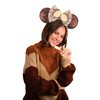 Squirrel Ears Head Band Hazel Mouse Ears Headband for Women Velvet Hair Bow Headwear for Girls&Boys - Sparkle Sequins Mouse Hair Bands with Big Ears Essencial Accessories for Trip (squirrel bow)