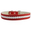 Nubuck Leather Braided Dog Collar, Red 23"x1" Wide. Fits 17"-21" Neck Size, Padded