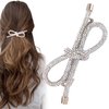 Mxxipp Bow Hair Clips(1PCS),Rhinestone Crystal Bowknot Clips for Women Girls,Prom Hair Accessories for Party Halloween Vanlentine Mothers' Day（Light Purple）