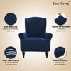 Easy-Going Stretch Wingback Chair Sofa Slipcover 1-Piece Sofa Cover Furniture Protector Couch Soft with Elastic Bottom Polyester Spandex Jacquard Fabric Small Checks(Wing Chair,Navy)