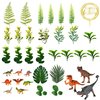 Dinosaur Cake Toppers Dinosaur Toy Artificial Plants Grass Cake Decorations for Boy Girl Kid Birthday Baby Shower Dinosaur Theme Jungle Party Supplies (Style 2)