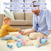 let's make Silicone Rainbow Stacking Toy Sorting and Stacking Game Rainbow Arch Shape Matching Montessori Toys (6Pcs)