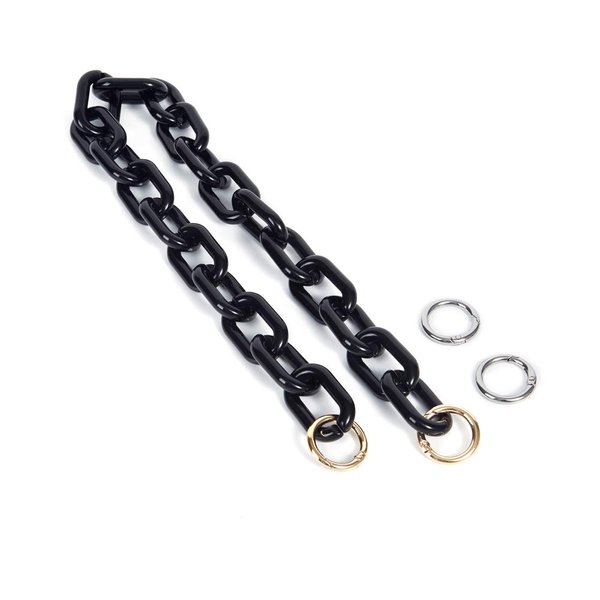 Yichain Chunky Acrylic Purse Strap Bag Chain Handle Replacement,Handbag Purse Making Accessory Decoration (Black)