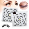 False Eyelashes Natural Look Synthetic Fibers Long Big Eyelashes Lashes Pack 10 Pairs by PANLOPU (B13-11x15x13mm)