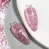 GAOY Glitter Gel Nail Polish, 16ml Pink Sparkly Gel Polish, Diamond Shiny Soak Off Glitter UV Gel for Nail Art, 1125 Pink Bloosms