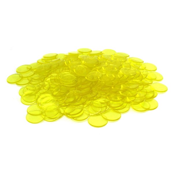 Yellow Plastic Sorting Chips 19MM 250ea