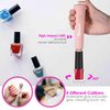 BRILLIRARE Electric Nail Lacquer Shaker, Glue Shaker for Eyelash Extensions Supplies, Nail Polish Mixer with Connector and 4 Calibers, Electric Liquid Evenly Shaker Time Saving Handsfree Tool-Pink