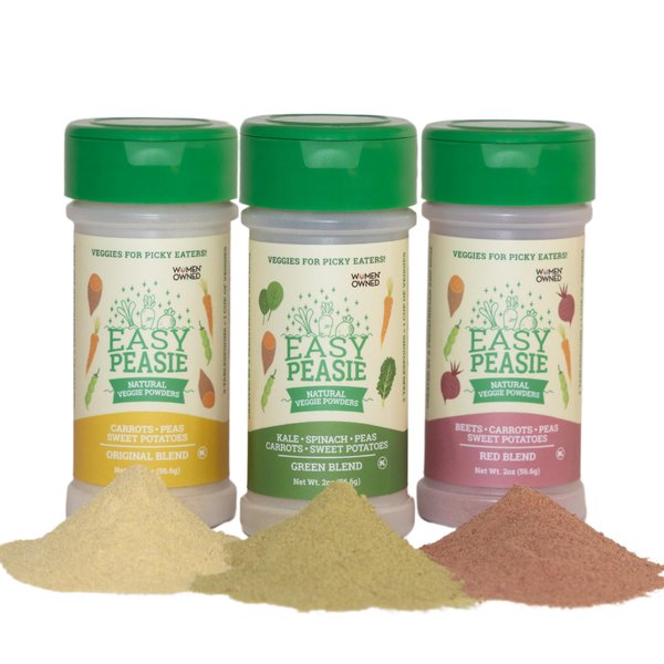 Easy Peasie Natural Veggie Powders for Picky Eaters | Hidden Vegetables for Meals and Smoothies (3-Pack: Original, Green, Red - each 2 oz)