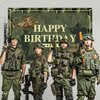 Camo Happy Birthday Backdrop Banner Army Military Camouflage Theme Background Decor for Veterans Soliders Men Boys Birthday Party Favors Decorations Supplies 72x43in-BECKTEN