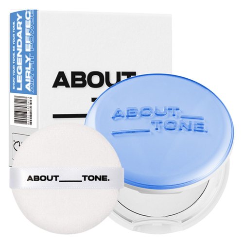 [ABOUT TONE] Air Fit Powder Pact 0.28oz – Makeup Fixing Powder, Airy & Light Texture, Pressed Powder Pact with Mirror and Puff, Face Blur Powder, Makeup Finishing Compact Powder, Sebum Control, Vegan